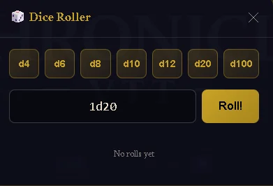 Dice roller interface